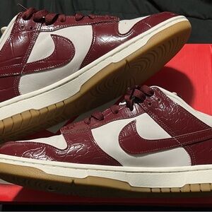 Nike Men's Croc Burgundy and White Sneakers